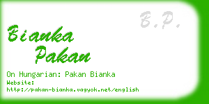 bianka pakan business card